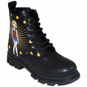 Desenli Fashion Filet Bot - Siyah