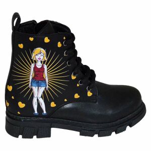 Desenli Fashion Filet Bot - Siyah