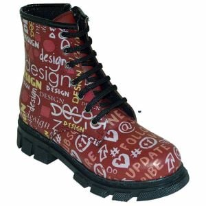 Desenli Fashion Filet Bot - Bordo