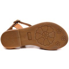 AB-11 Düz Kız Filet Sandalet - Kahverengi (Deri)