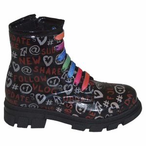Desenli Fashion Filet Bot - Siyah