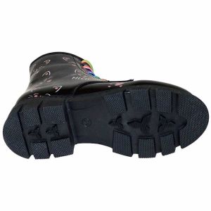 Desenli Fashion Filet Bot - Siyah