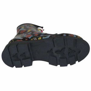 Desenli Fashion Filet Bot - Siyah