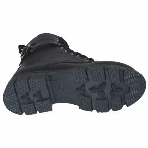 Desenli Filet Outdoor Deri Bot - Siyah