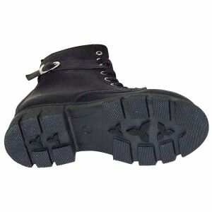 Desenli Filet Outdoor Deri Bot - Siyah