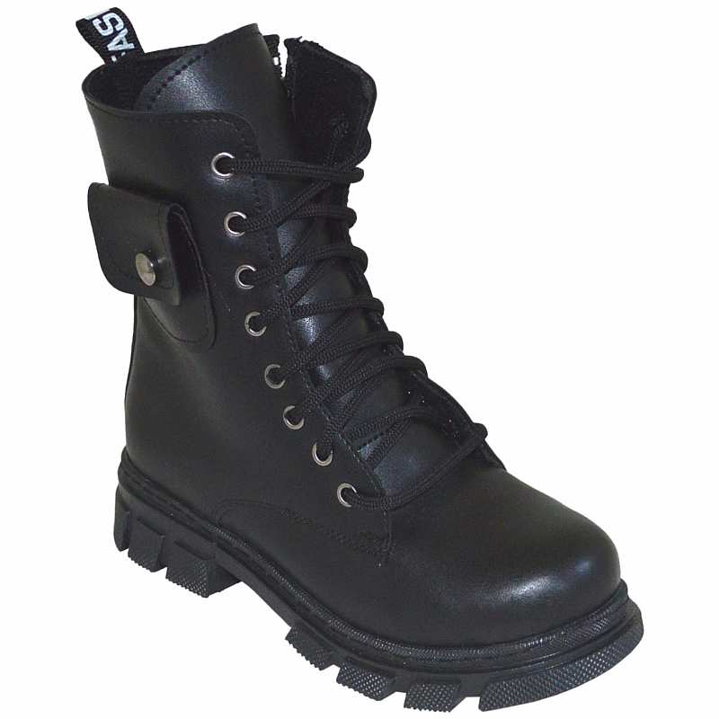 Desenli Filet Outdoor Deri Bot - Siyah