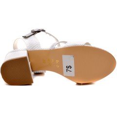 APS-56 Abiye Kız Filet Sandalet - Beyaz