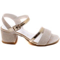 APS-56 Abiye Kız Filet Sandalet - Sarı