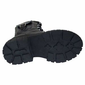 Desenli Filet Outdoor Deri Bot - Siyah