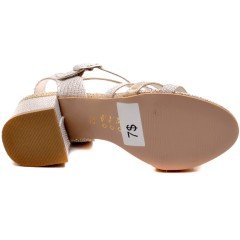 APS-58 Abiye Kız Filet Sandalet - Sarı