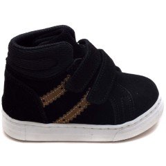 CR-T 214 Bebe Çift Cırt Bot - Siyah (Deri)