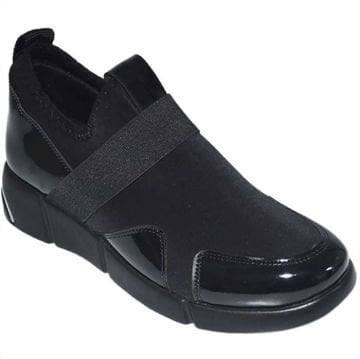kadın spor model ayakkabı - siyah parlak