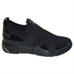 kadın spor model ayakkabı - siyah parlak
