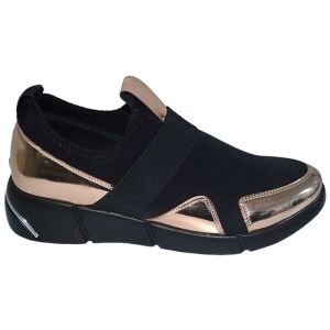 kadın spor model ayakkabı - Siyah/Parlak Altın