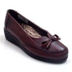 637-AX Fiyonk Anne Model Günlük Kadın Ayakkabı - Bordo