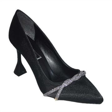 Kadın Sivri Uç Model İnce Topuk Stiletto - Siyah