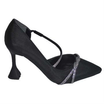 Kadın Sivri Uç Model İnce Topuk Stiletto - Siyah