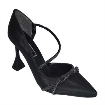 Kadın Sivri Uç Model İnce Topuk Stiletto - Siyah