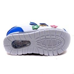 387-V Bebe Spor Çiçekli Ayakkabı - Mavi