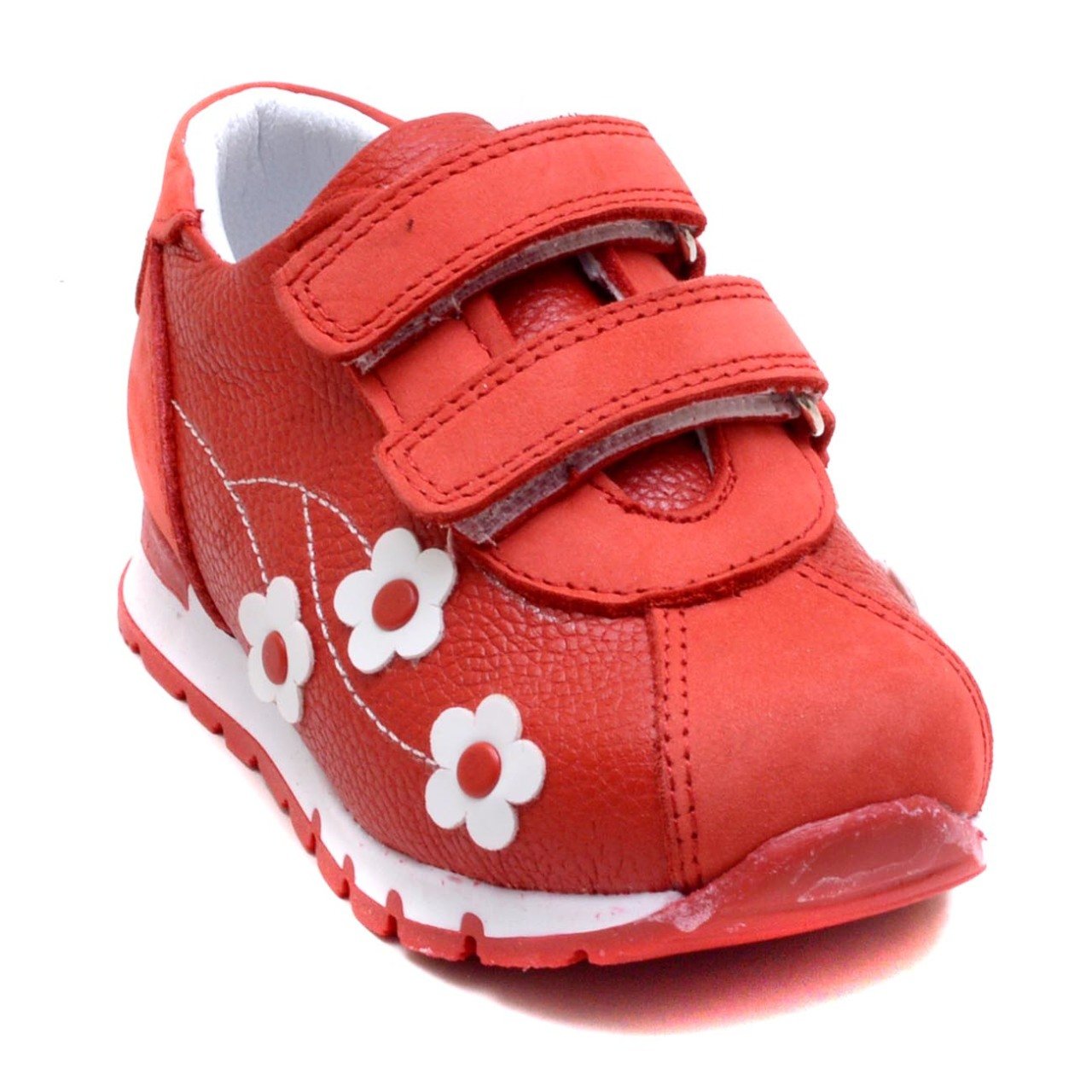 387-V Bebe Spor Çiçekli Ayakkabı - Kırmızı