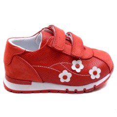 387-V Bebe Spor Çiçekli Ayakkabı - Kırmızı