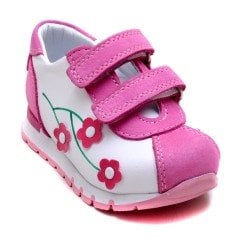 387-V Bebe Spor Çiçekli Ayakkabı - Pembe