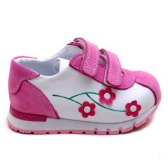 387-V Bebe Spor Çiçekli Ayakkabı - Pembe
