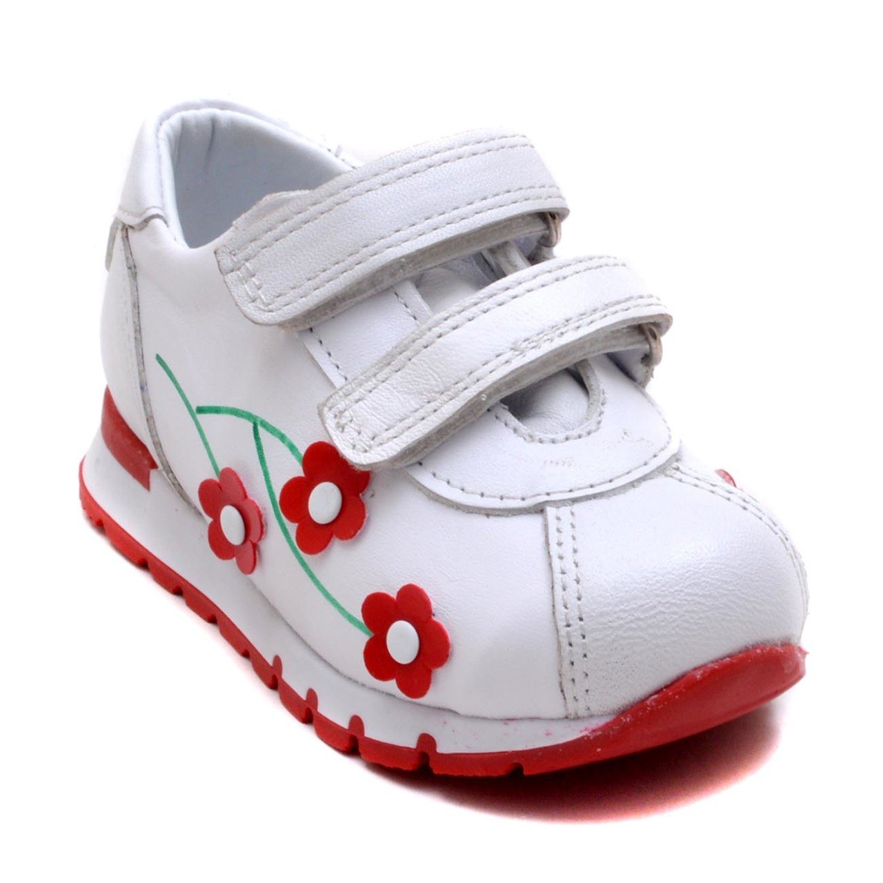 387-V Bebe Spor Çiçekli Ayakkabı - Beyaz(K)
