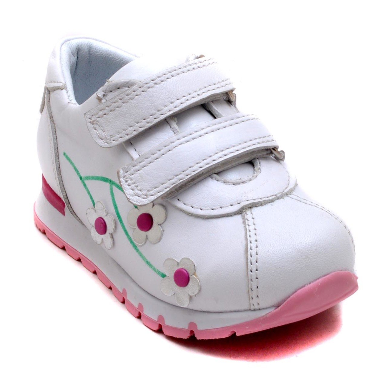 387-V Bebe Spor Çiçekli Ayakkabı - Beyaz(P)