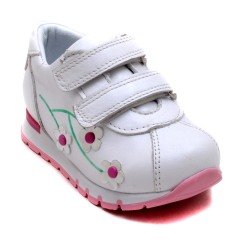 387-V Bebe Spor Çiçekli Ayakkabı - Beyaz(P)