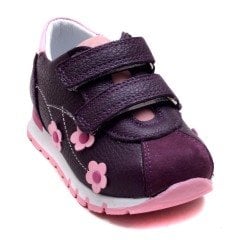 387-V Bebe Spor Çiçekli Ayakkabı - Mor