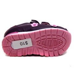 387-V Bebe Spor Çiçekli Ayakkabı - Mor