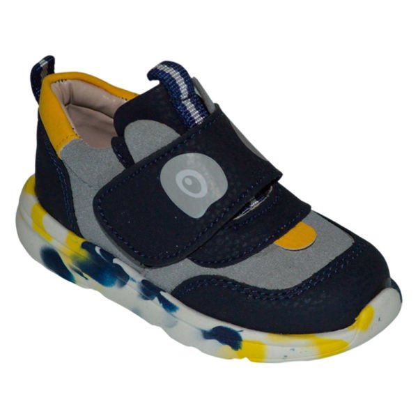 Bebe spor model ayakkabı - lacivert/sarı/gri