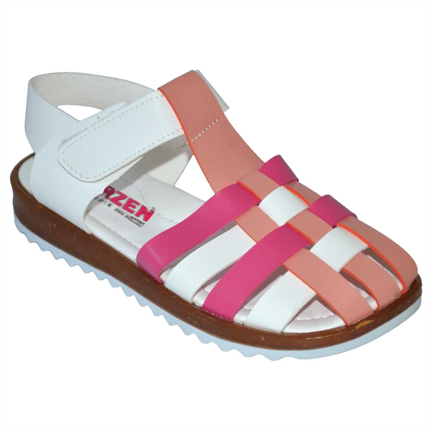 kapalı burun yazlık filet sandalet - Beyaz/Pembe/Yavruağzı
