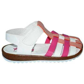 kapalı burun yazlık filet sandalet - Beyaz/Pembe/Yavruağzı