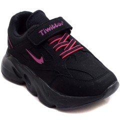 TFE-265 Çocuk Patik Spor Ayakkabı - Siyah/Pembe