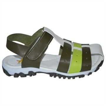 filet erkek çocuk sandalet - haki/beyaz/yeşil