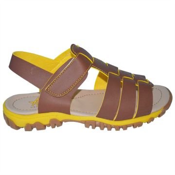 filet erkek çocuk sandalet - kahverengi/sarı
