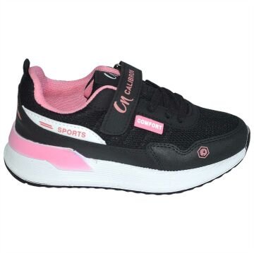 çocuk spor ayakkabı - siyah/pembe/beyaz