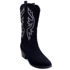 85-WR Kovboy Model Kışlık Kadın Çizme - Siyah