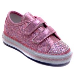 V-63 Taşlı Desenli Patik Spor Ayakkabı - Pembe