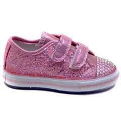 V-63 Taşlı Desenli Patik Spor Ayakkabı - Pembe