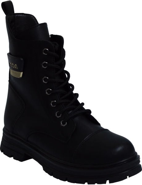 Kadın Kışlık Deri Bot - siyah