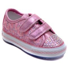 A-45 Bebe Taşlı Desenli Spor Ayakkabı - Pembe
