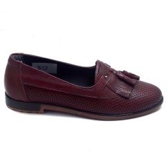 92-TQ Püsküllü Model Günlük Kadın Ayakkabı - Bordo