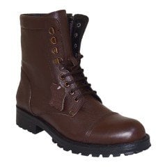 Erkek Kışlık Deri Bot - Kahverengi