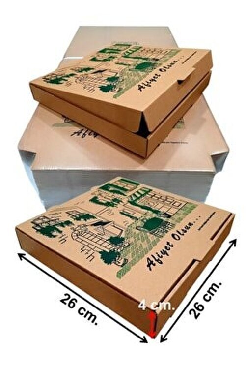 Pizza Kutusu 26x26x4 cm (100'lü)