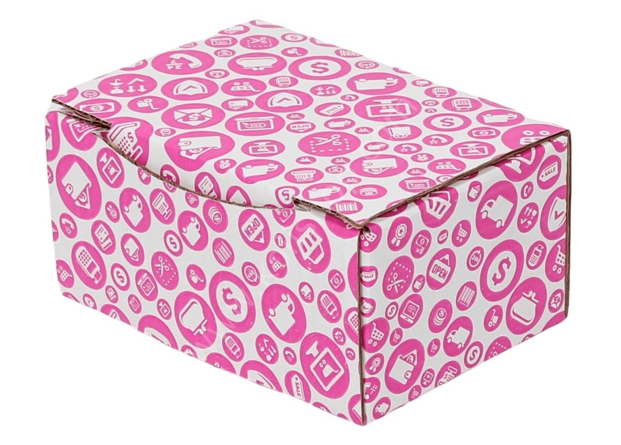 Desenli Kutu 22.5x12x8 cm - Pembe