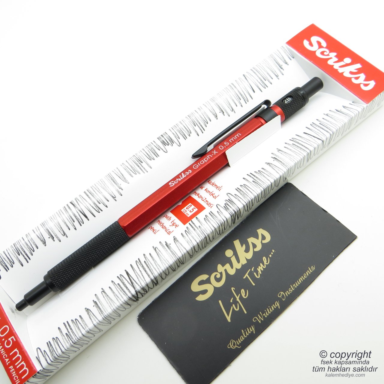 Scrikss Graph-x 0.5mm Kırmızı | İsme Özel Kalem