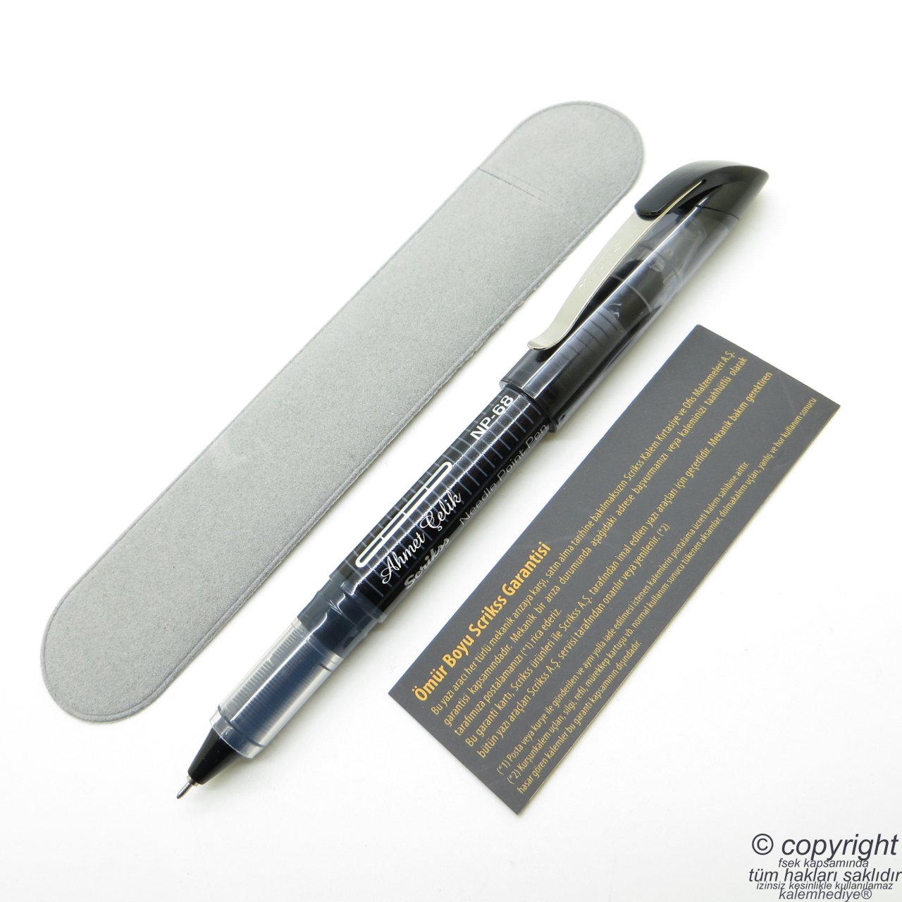Scrikss İsme Özel NP68 İğne Uçlu 0.5mm Siyah Kalem 1 Adet | Scrikss Kalem | İsme Özel Kalem | Hediyelik Kalem